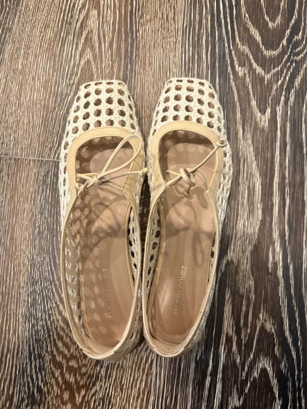 Andrea Gomez Amelia Flats iin Raffia Natural - Size 38.5